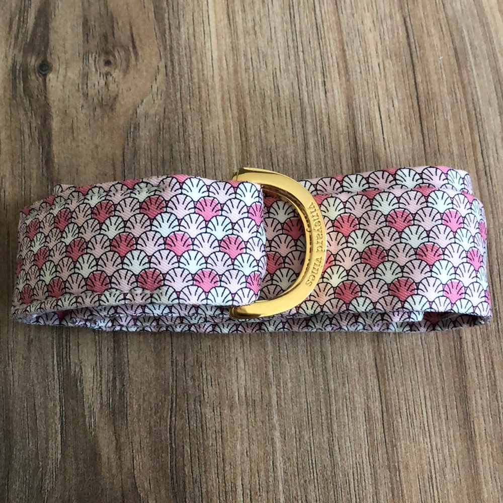 Vineyard Vines pink shells silk belt size S